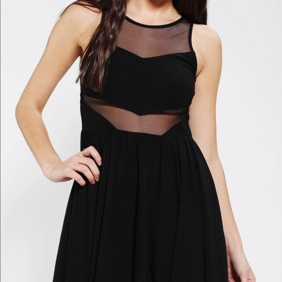 Mesh Skater Dress with Cutouts - Picture 3 of 10